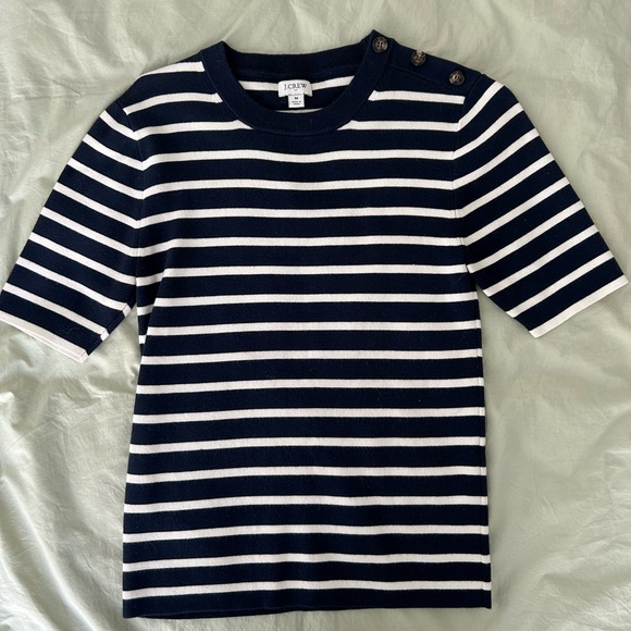 J. Crew Sweaters - J. Crew Navy and White Striped Sweater Top